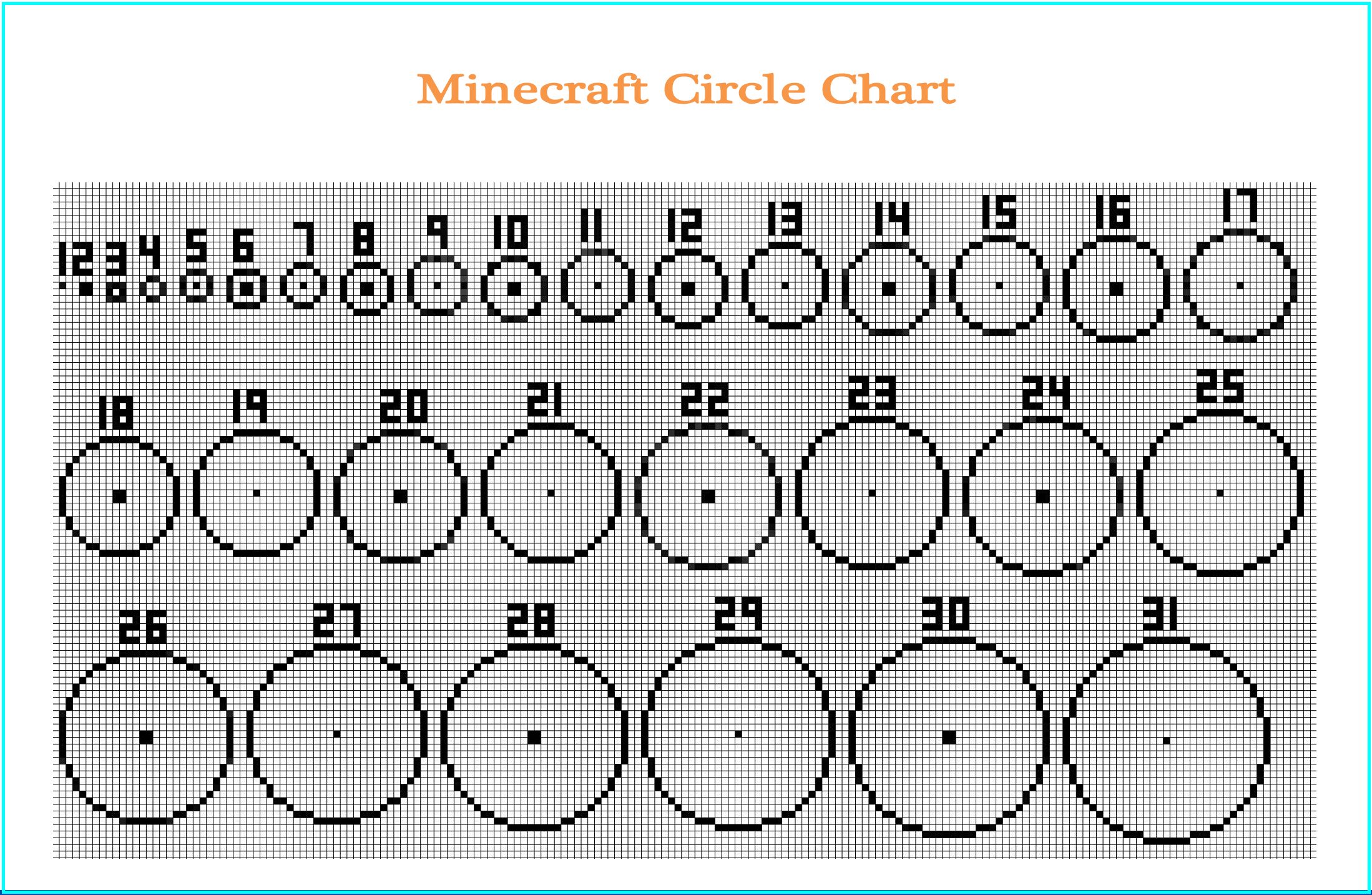 Printable Minecraft Circle Template