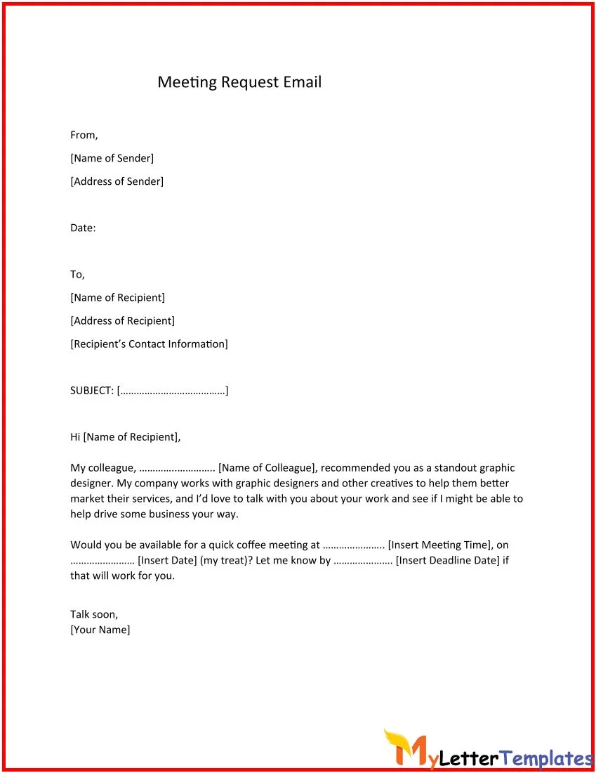 How to Write a Meeting Request Via Email With Regard To Business Meeting Request Template